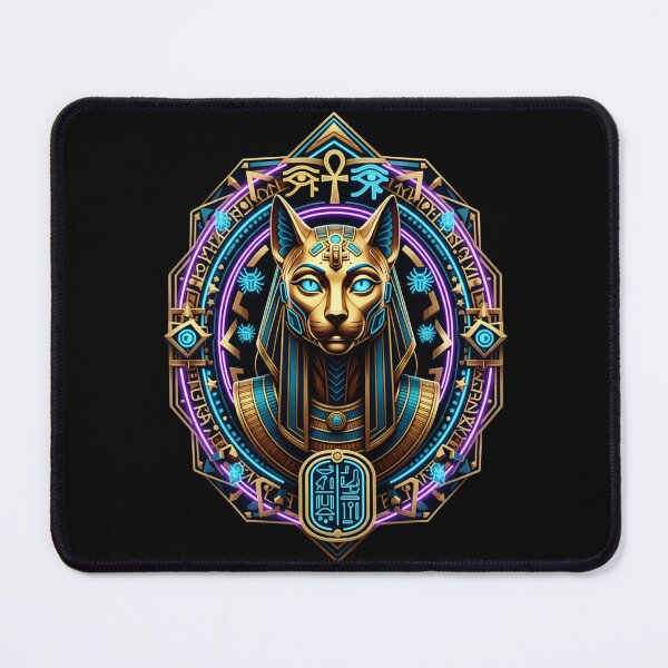 Item preview, Cyber-Bastet: The Golden Neonic Deity designed and sold by Hieroglyphia.