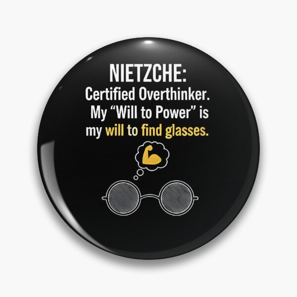 Item preview, Funny Nietzsche Philosophy Certified Overthinker Glasses Quote Design designed and sold by Vector_Vibes.