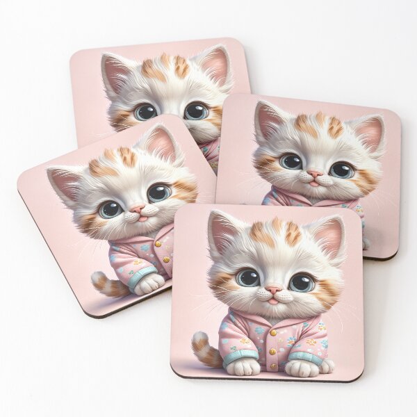 Item preview, Cozy Hoodie Kitten – Adorable Cat in Pajamas Illustration designed and sold by 4TinyPaws.