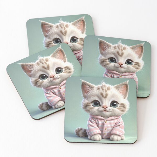Item preview, Baby Kitten in Onesie – Cute Cozy Cat Illustration designed and sold by 4TinyPaws.
