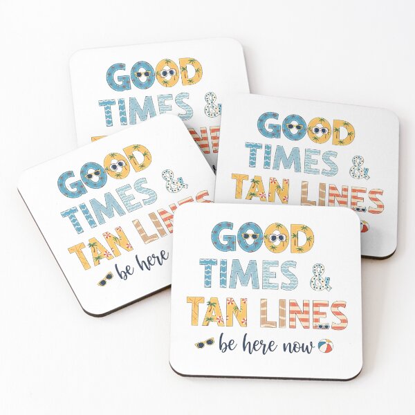 Item preview, "Good Times & Tan Lines – Be Here Now" Beach Typography Art – Summer Vacation Mindfulness Design designed and sold by Luminari Creations.