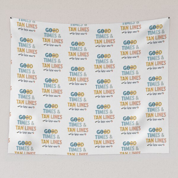 Item preview, "Good Times & Tan Lines – Be Here Now" Beach Typography Art – Summer Vacation Mindfulness Design designed and sold by Luminari Creations.