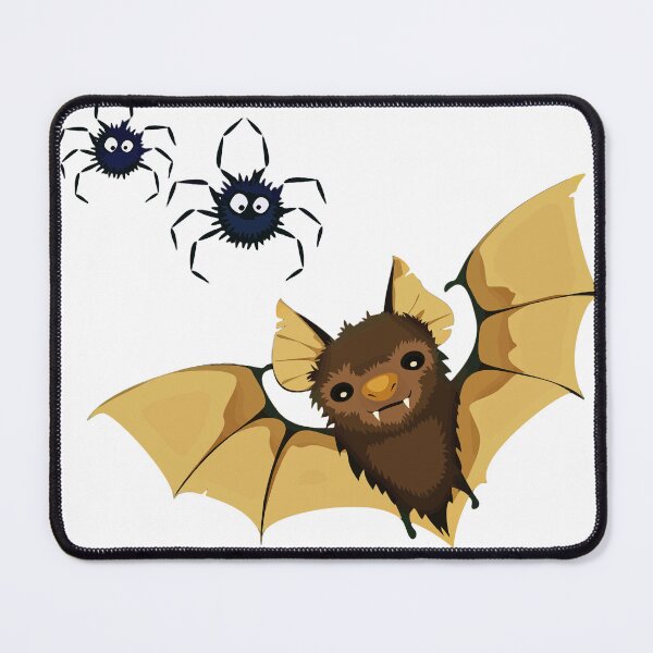 Item preview, Cute Pallid Bat with Spiders – Playful Bat Illustration designed and sold by MystiColo.