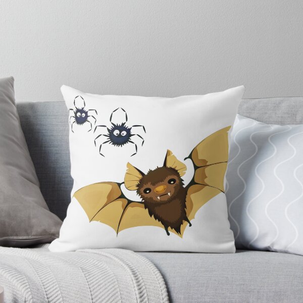 Item preview, Cute Pallid Bat with Spiders – Playful Bat Illustration designed and sold by MystiColo.