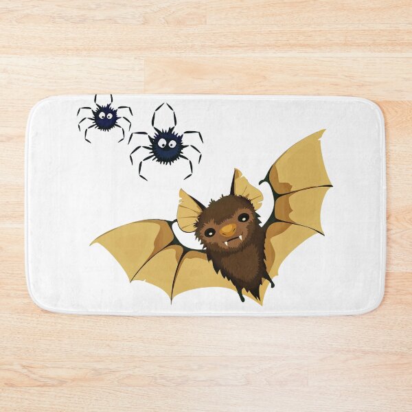 Item preview, Cute Pallid Bat with Spiders – Playful Bat Illustration designed and sold by MystiColo.