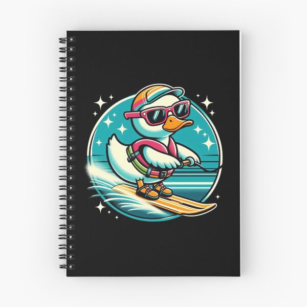 Item preview, Cool Duck Waterskiing – Funny Retro Cartoon Duck on Water Skis designed and sold by Zoo-Moo.