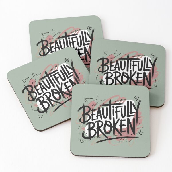 Item preview, Beautifully Broken Design with Expressive Typography and Abstract Brushstroke Aesthetic designed and sold by SplashTastic.