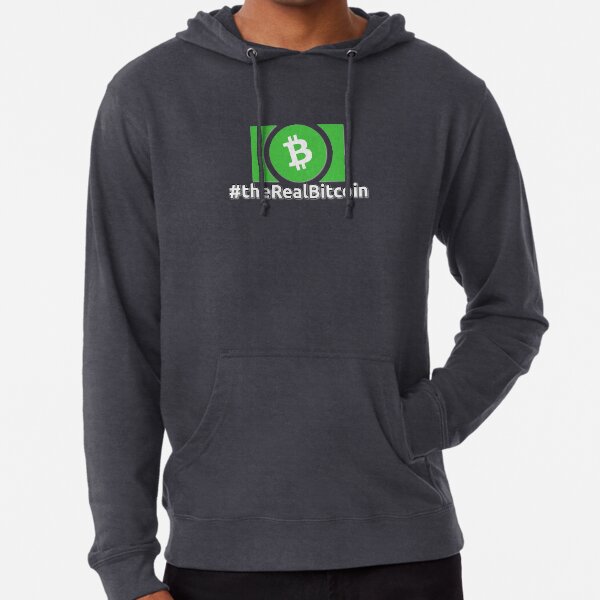 Green Bitcoin Cash Symbol #TheRealBitcoin Lightweight Hoodie
