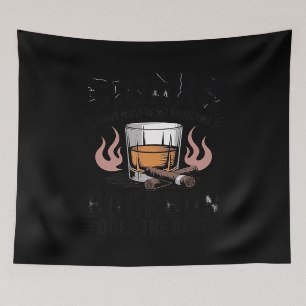 Item preview, Cigars Solve Problems Bourbon Does the Rest Father's Day designed and sold by Tatianamiobi.
