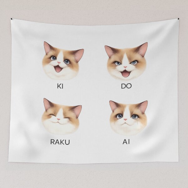 Item preview, Emotional Cat Faces – KI DO RAKU AI | Cute Ragdoll Cat Expressions designed and sold by Monchatra.