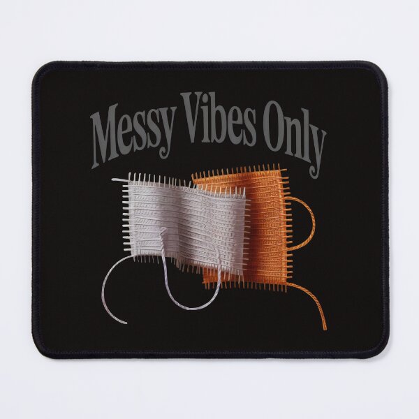 Item preview, Messy Vibes Only Design with Woven Textile Swatches and Abstract Thread Aesthetic designed and sold by SplashTastic.