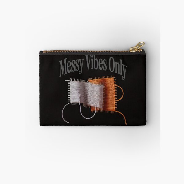 Item preview, Messy Vibes Only Design with Woven Textile Swatches and Abstract Thread Aesthetic designed and sold by SplashTastic.
