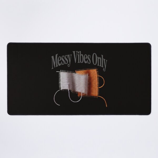 Item preview, Messy Vibes Only Design with Woven Textile Swatches and Abstract Thread Aesthetic designed and sold by SplashTastic.