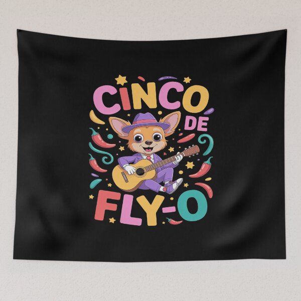 Item preview, Cinco de Fly-O Funny Chihuahua Zipline Guitar Mexican Fiesta designed and sold by Tatianamiobi.