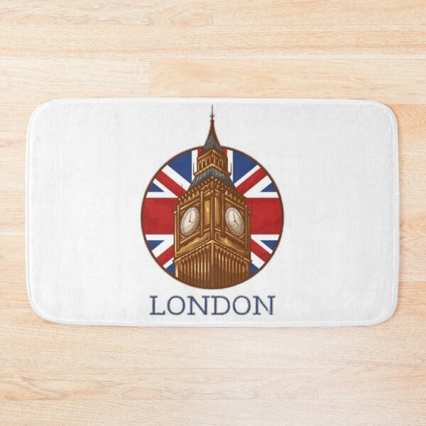 Item preview, London Big Ben Design - Vintage Union Jack Flag Illustration - British Souvenir designed and sold by Magounette.