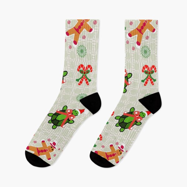 Item preview, Cute Christmas Turtle Pattern with Gingerbread and Candy Canes designed and sold by HopeAndHustle.