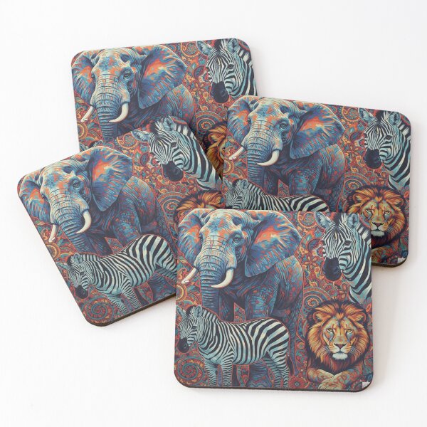 Item preview, Vibrant African Wildlife Mandala  Colorful Savanna Spirit Art designed and sold by SavannaStrikes.