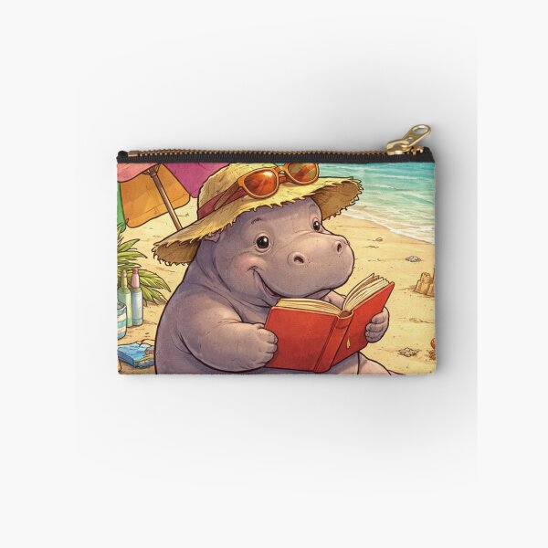 Item preview, Funny hippo reads on the beach designed and sold by Mauswohn.
