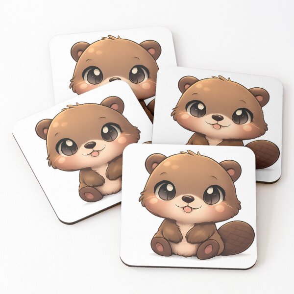 Item preview, Chibi Baby Beaver Cute Front Facing Cartoon Woodland MR Zgredzio designed and sold by mr-zgredzio.