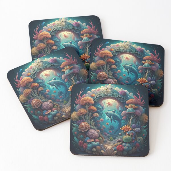 Item preview, Surreal Underwater Dolphin Fantasy Dreamscape Art designed and sold by BKB APPARELS.