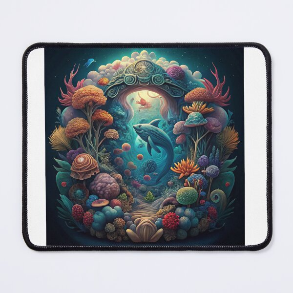 Item preview, Surreal Underwater Dolphin Fantasy Dreamscape Art designed and sold by BKB APPARELS.