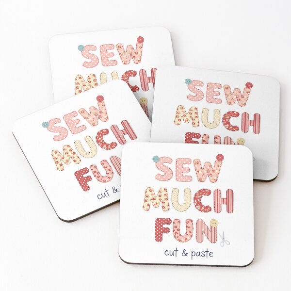 Item preview, "Sew Much Fun – Cut & Paste" Sewing & Crafting Typography Art – Quilting Fabric Crafter Design designed and sold by Luminari Creations.
