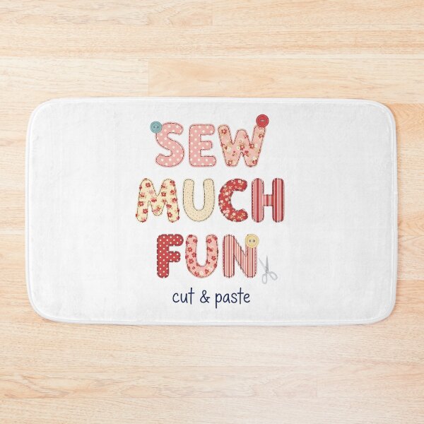 Item preview, "Sew Much Fun – Cut & Paste" Sewing & Crafting Typography Art – Quilting Fabric Crafter Design designed and sold by Luminari Creations.