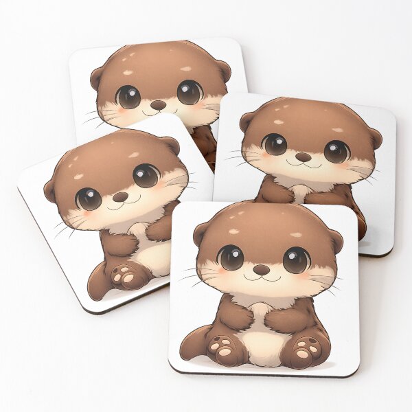 Item preview, Chibi Baby Otter Cute Front Facing Cartoon Sea River MR Zgredzio designed and sold by mr-zgredzio.
