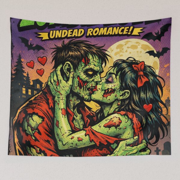 Item preview, Zombie Love Comic Art Undead Romance Illustration designed and sold by ArtificialAce.