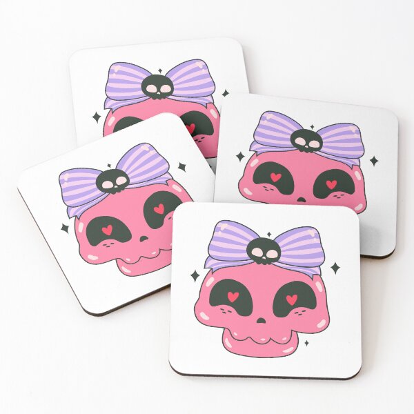 Item preview, Cute Pink Skull with Bow – Kawaii Pastel Goth Love Design designed and sold by Horrify.