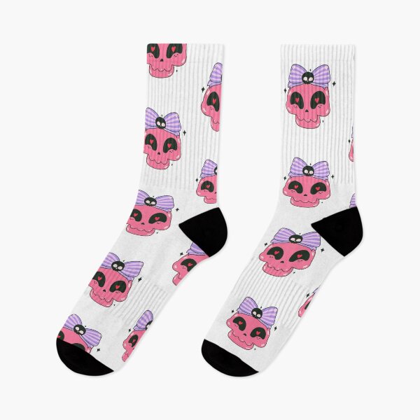 Item preview, Bonita calavera rosa con lazo: diseño kawaii gótico pastel designed and sold by Horrify.