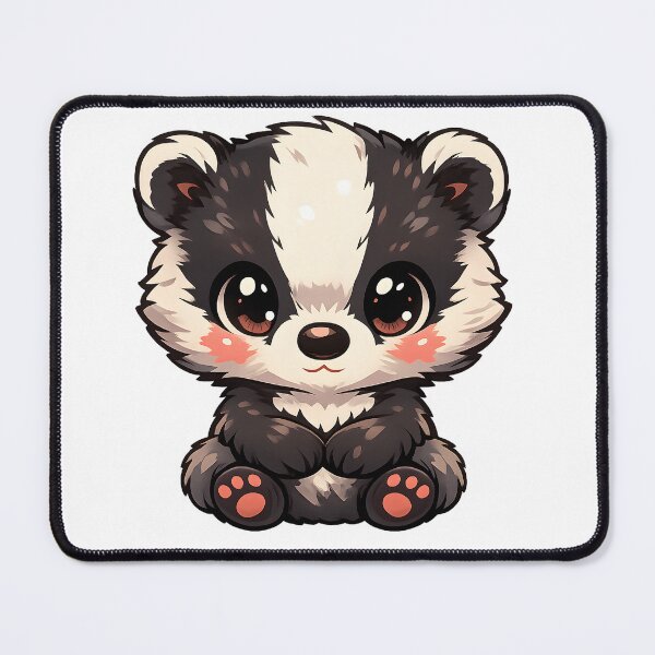 Item preview, Chibi Baby Badger Cute Front Facing Cartoon Woodland MR Zgredzio designed and sold by mr-zgredzio.
