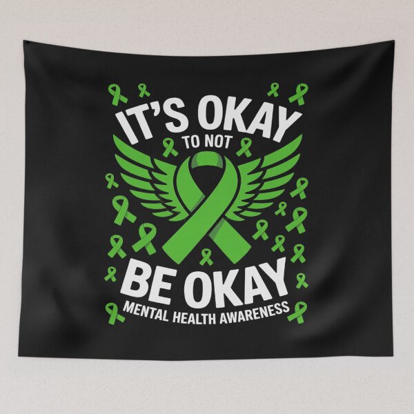 Item preview, Its Okay To Not Be Okay Mental Health Awareness Month Ribbon designed and sold by GaryBellcvbnb.