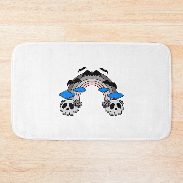 Item preview, Cute Spooky Skull Rainbow with Bats – Pastel Goth Art designed and sold by Horrify.