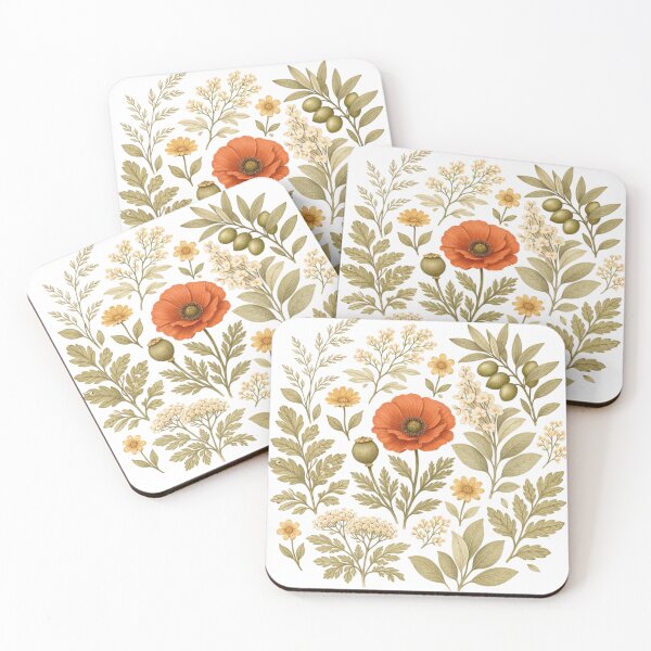 Item preview, Vintage Botanical Terracotta Flower designed and sold by LoppiPrintShop.