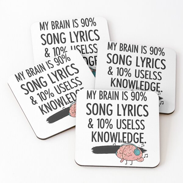 Item preview, Funny Music Lover Brain 90 Percent Song Lyrics Sarcastic Quote Design designed and sold by Vector_Vibes.