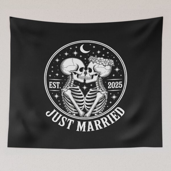Item preview, Just Married 2025 Skeleton Halloween Couples designed and sold by GaryBellcvbnb.