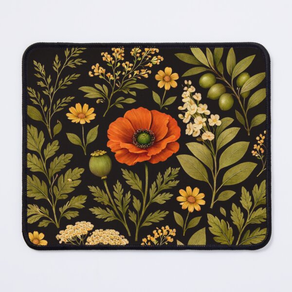 Item preview, Flor botánica vintage para tela oscura designed and sold by LoppiPrintShop.