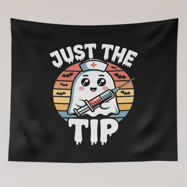 Item preview, Just the Tip Funny Nurse Viral Retro Halloween Meme designed and sold by GaryBellcvbnb.