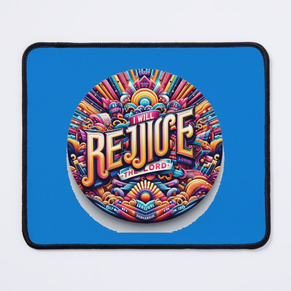Item preview, I Will Rejoice in the Lord – Joyful 3D Christian Praise Label (Habakkuk 3:18) , designed and sold by PaintMeWorld.