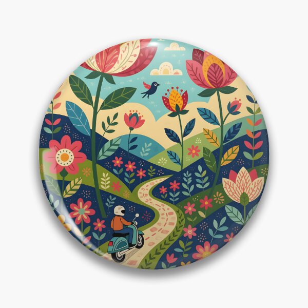 Item preview, A vibrant tapestry of a fantastical scooter ride journey designed and sold by Ponted.