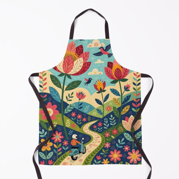 Item preview, A vibrant tapestry of a fantastical scooter ride journey designed and sold by Ponted.