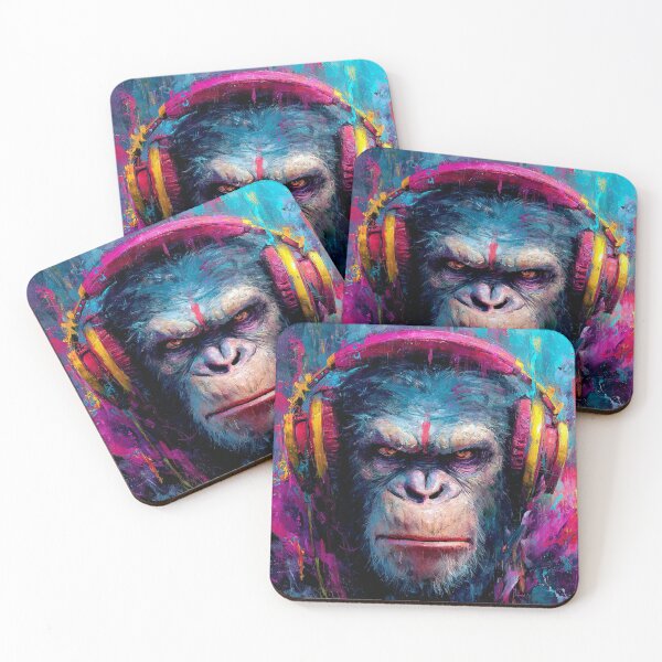Item preview, Stylish Dj Monkey Gloomy Ape With Headphones Art designed and sold by GrinGalore.