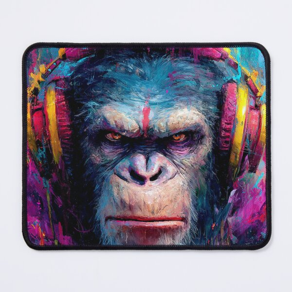 Item preview, Stylish Dj Monkey Gloomy Ape With Headphones Art designed and sold by GrinGalore.
