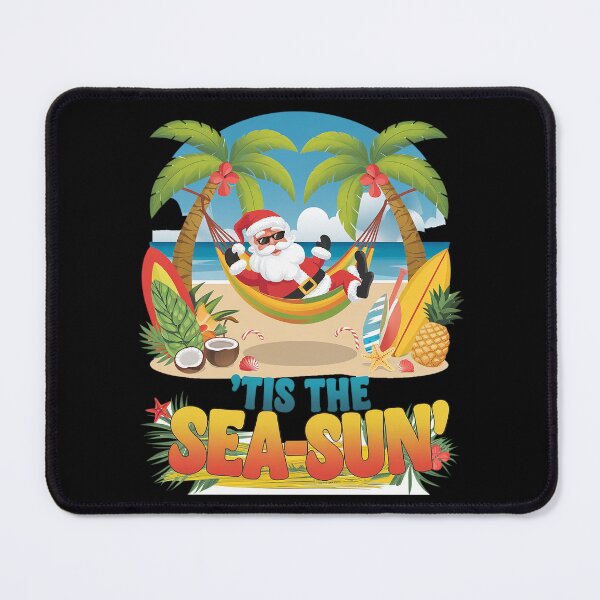 Item preview, Tis The Sea Sun Christmas In July Santa Beach Summer designed and sold by catsdothingz.