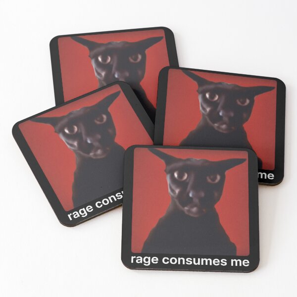 Item preview, Rage Consumes Me Evil Larry Cat Meme designed and sold by Eh Plus Designs.