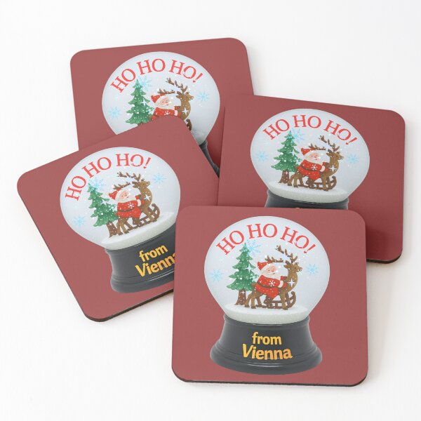 Item preview, Christmas snow globe “Ho Ho Ho – From Vienna” | Cute Santa & Reindeer designed and sold by mycreastyle.