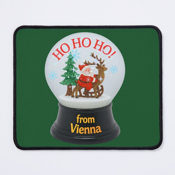 Item preview, Christmas snow globe “Ho Ho Ho – From Vienna” | Cute Santa & Reindeer designed and sold by mycreastyle.