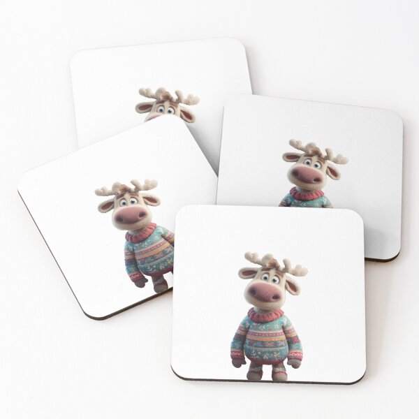 Item preview, Cute Christmas Reindeer in Cozy Festive Sweater – Adorable Holiday Character Art designed and sold by Hakubiya.