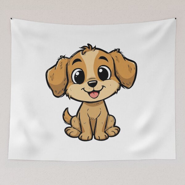 Item preview, Adorable Happy Puppy | Kawaii Big-Eyed Dog Illustration designed and sold by SlomianyPisarz.
